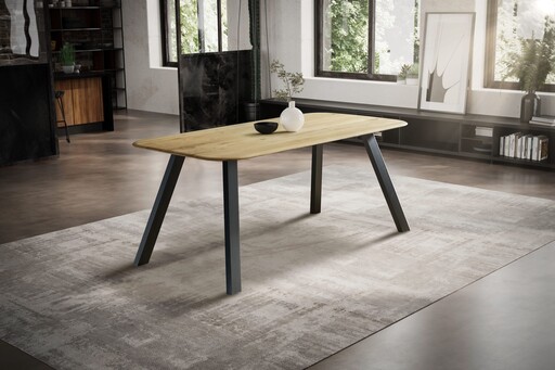 Impressionen zu G&K Tischplatte Skagen Wildeiche Massivholz mit Runder Kante R200, Bild 2