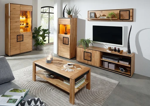 Impressionen zu G&K TV-Board Vejers II, Wildeiche Massiv, Hirnholz, Bild 1