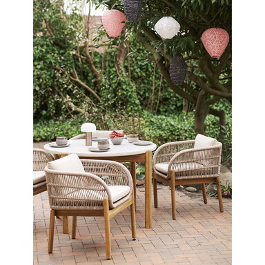 Impressionen zu House Nordic Terracina Gartenstuhl mit Kissen, Akazie/Beige von House Nordic, Bild 2