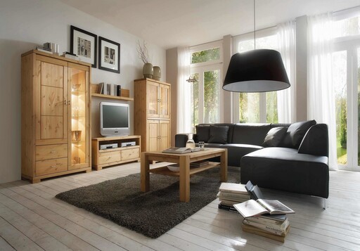 Impressionen zu Wohnglücklich Infans Highboard Vitrine I Vita aus massiver Kiefer, Bild 1