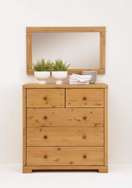 Impressionen zu Wohnglücklich Kommode Vita aus massiver Kiefer, 3 große, 2 kleine Schubladen, Bild 1