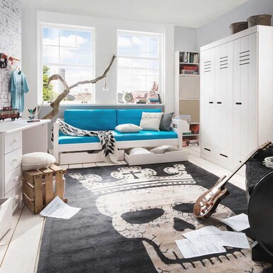 Impressionen zu INFANSKIDS Kinderbett mit hinterer Absturzsicherung und Bettkästen, Kiefer, Bild 2