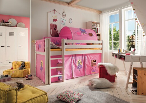 Impressionen zu INFANSKIDS Halbhochbett mit Absturzsicherung und gerader Leiter, Bild 1