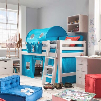 Impressionen zu INFANSKIDS Halbhochbett mit Absturzsicherung und schräger Leiter, Bild 6