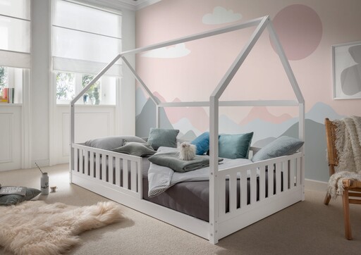 Impressionen zu INFANSKIDS Kinder Bodenbett mit Rausfallschutz und Rollrost, Bild 2