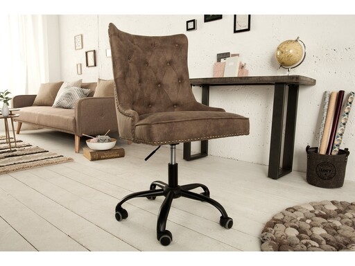 Impressionen zu Invicta Interior Bürostuhl VICTORIAN Mikrofaser braun im Chesterfield Stil, Bild 1