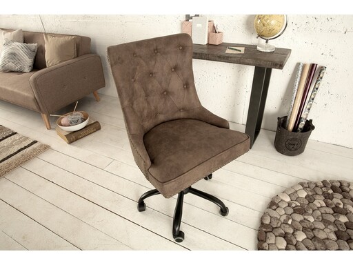 Impressionen zu Invicta Interior Bürostuhl VICTORIAN Mikrofaser braun im Chesterfield Stil, Bild 2