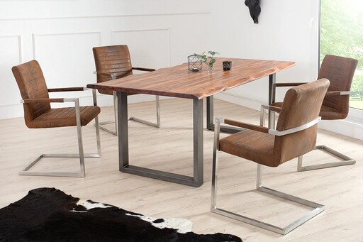 Impressionen zu Invicta Freischwinger Loft Esszimmerstuhl mit Armlehnen, Mikrofaser, Bild 2