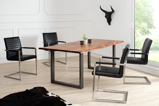 Impressionen zu Invicta Freischwinger Loft Esszimmerstuhl mit Armlehnen, Mikrofaser, Bild 7