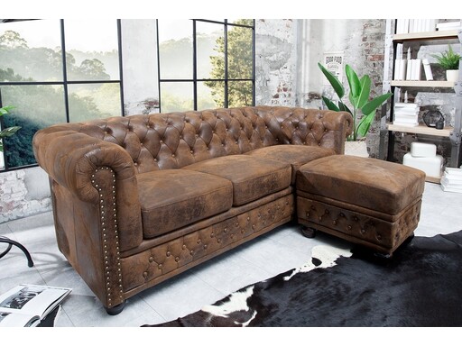 Impressionen zu Invicta Interior Sofa CHESTERFIELD 3-Sitzer Antikoptik braun, Bild 2