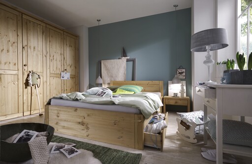 Impressionen zu Wohnglücklich Doppelbett Vita aus Kiefer Massivholz, Bild 2