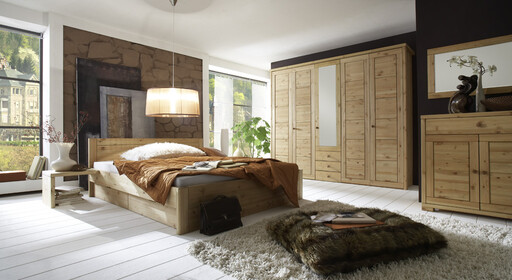 Impressionen zu Wohnglücklich Doppelbett Vita mit 4 Schubkästen Kiefer Massivholz, Bild 2