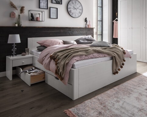 Impressionen zu Wohnglücklich Doppelbett Vita mit 4 Schubkästen Kiefer Massivholz, Bild 4