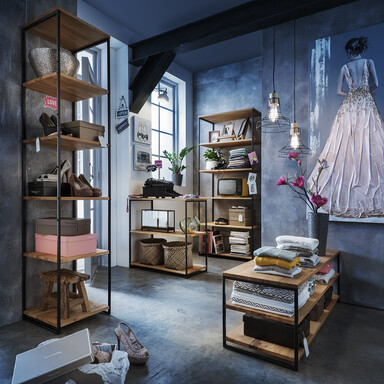 Impressionen zu Wohnglücklich Offenes Regal 40 cm Lissabon aus massiver Wildeiche, Bild 1