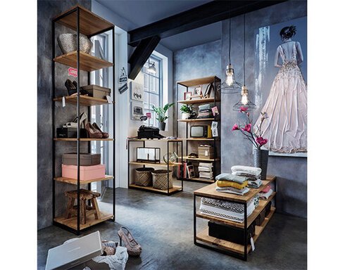 Impressionen zu Wohnglücklich Offenes Regal 80 cm Lissabon aus massiver Wildeiche, Bild 1