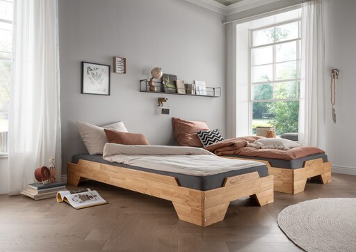 Impressionen zu Wohnglücklich Stapelbett Denver aus massiver Buche weiß lackiert, Bild 6