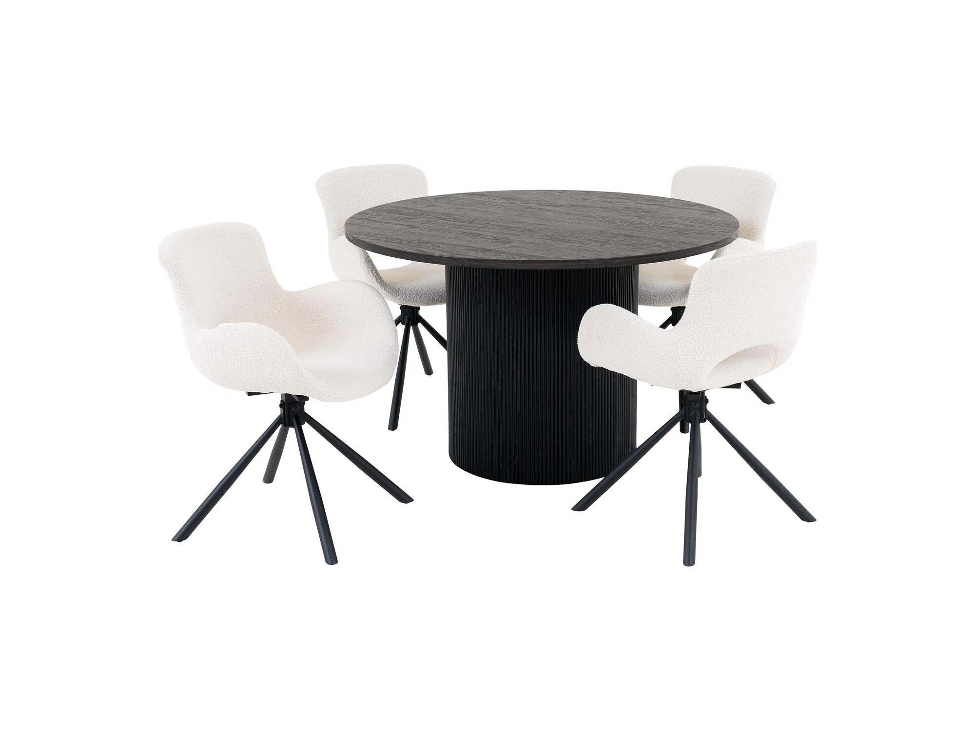 Runder Tisch & 4 Stühle Set – 80 Cm, Modern, Platzsparend – Für Besprechungsräume, Empfang, Café & Zuhause –