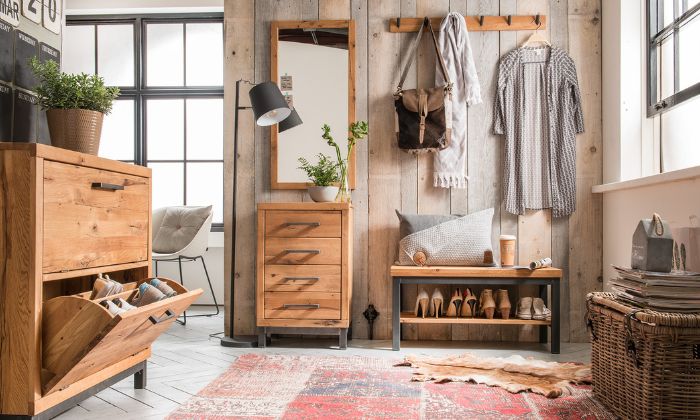 Garderobe Brest Massivholz rustikal