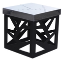 Airman Hocker / Beistelltisch silber + schwarz
