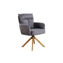 Drehsessel BIG GEORGE 360° mit automatischer Rückstellung, Eichenholzgestell Grau, Eichenfüße