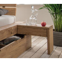 Nachtkommode für Balkenbetten L-Form mit Schublade Rechts 45x40x33cm, Wildeiche