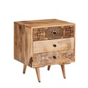 Nachtkommode LYN mit Recyceltem Altholz B50 x H55 x T40 cm, Lyn