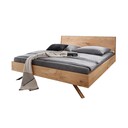 Massivholz Doppelbett Vejle II mit Holzkopfteil Wildeiche 140 x 200 cm