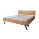 Massivholz Doppelbett Vejle mit Holzkopfteil Wildeiche 140 x 200 cm