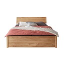 G&K Stauraumbett Wildeiche Massivholz - Skandinavischer Schlafkomfort Liegefläche 140 x 200 cm