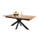 Massivholz Wildeiche Esstisch mit Metallgestell Kolding 160-245 x 90 x 75 cm