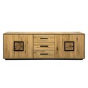 Sideboard Vejers III, Wildeiche Massiv, Hirnholz 227 x 40 x 77 cm