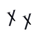 Tischgestell Skagen X-Gestell pulverbeschichtetes Metall 61 x 10 x 75 cm, schwarz, Ohne Tischplatte