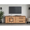 TV-Board Vejers I, Wildeiche Massiv, Hirnholz 146 x 55 x 54 cm