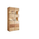 Vitrine II Herning Wildeiche mit Hirnholz Maserung 100 x 40 x 202 cm