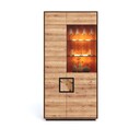 Vitrine Vejers II, Wildeiche Massiv, Hirnholz 100 x 40 x 203 cm, Holztür links