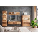 Wohnwand Massivholz I Herning Wildeiche mit Hirnholz Maserung 4-teilig, Wildeiche geölt