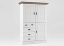 Highboard weiß Landhaus Fjord 118,5x163,5x48 cm, weiß grau