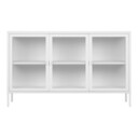 House Nordic Brisbane Sideboard mit 3 Glastüren Weiß 140x40x85 cm