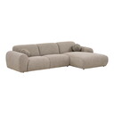 Clyde Lounge Sofa 300 x 109-177 x 75 cm, Stone Grey, Longchair rechts