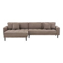 Lido Lounge Sofa Links 290 x 170/92 cm, Braun,  Schwarze Holzfüße