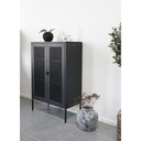 House Nordic Melbourne Metall Cabinet mit 2 Gittertüren, Schwarz Schwarz, 80x40x120 cm