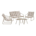 House Nordic Nilo Lounge Set - Sand - Gartenmöbel Set Inkl. Kissen, 2 Sessel, 1 2er Sofa, 2xTisch, sand