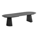 Osaka Esstisch mit Erweiterungsplatten Ø120 x 200-250-300cm x 75 cm, Schwarz