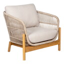 Terracina Lounge Sessel, Akazie, Beige, inkl. Kissen Braun / Beige, 78x86x72 cm