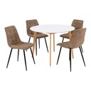 Vojens and Middelfart Esszimmer Set, rund Tisch Ø 105 cm, 4 Stühle