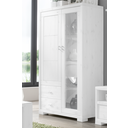 Infans Highboard Vitrine I Vita aus massiver Kiefer 100 x 166 x 43 cm, weiß