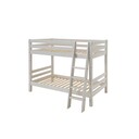 Etagenbett für 2 Kinder Kiefer Massivholz mit schräger Leiter 2x 90x200 cm, weiß