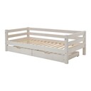 Infanskids Kinderbett mit hinterer Absturzsicherung und Bettkästen, Kiefer 90 x 200 cm, Kiefer weiß
