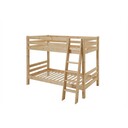 Etagenbett für 2 Kinder Kiefer Massivholz mit schräger Leiter 2x 90x200 cm, natur