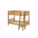 Etagenbett für 2 Kinder Kiefer Massivholz mit schräger Leiter 2x 90x200 cm, laugenfarbig